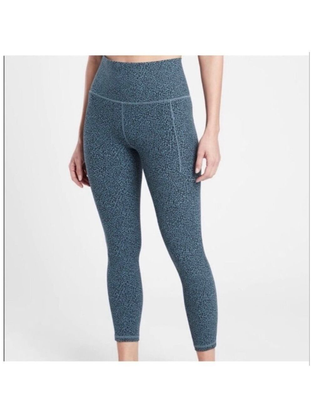 Women's Athleta Salutation Stash II Textured Tight MP Blue Black
